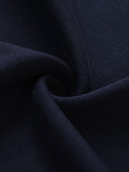 Contrast Striped Lapel Collar Sweatshirt